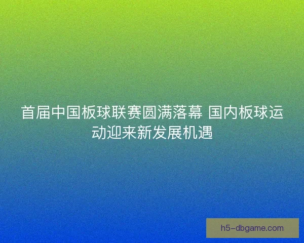 首届中国板球联赛圆满落幕 国内板球运动迎来新发展机遇